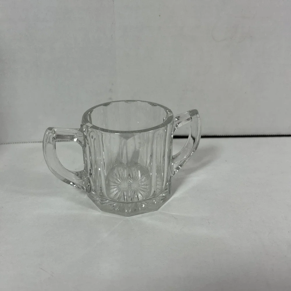 Indiana Glass Clear Open Mini‎ Sugar Bowl With Handles